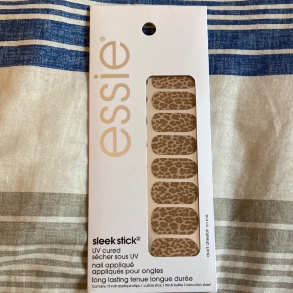 Essie sleek stick nail appliques in don’t cheetah on me.
